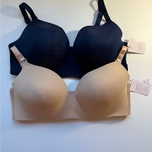 Auden Nursing Bras Size 40DD Wire free lightly Lined Convertible Straps Bundle
